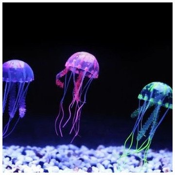 Medusas vívidas de silicona que brillan intensamente