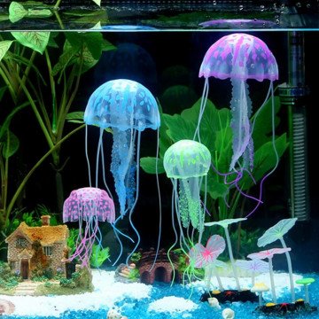 Medusas vívidas de silicona que brillan intensamente