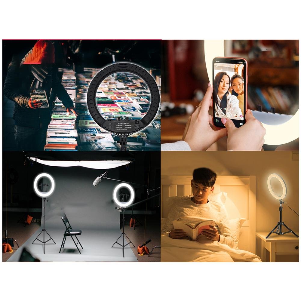 Selfie Ring Light With Tripod Led Lamp and Bluetooth Remote Control